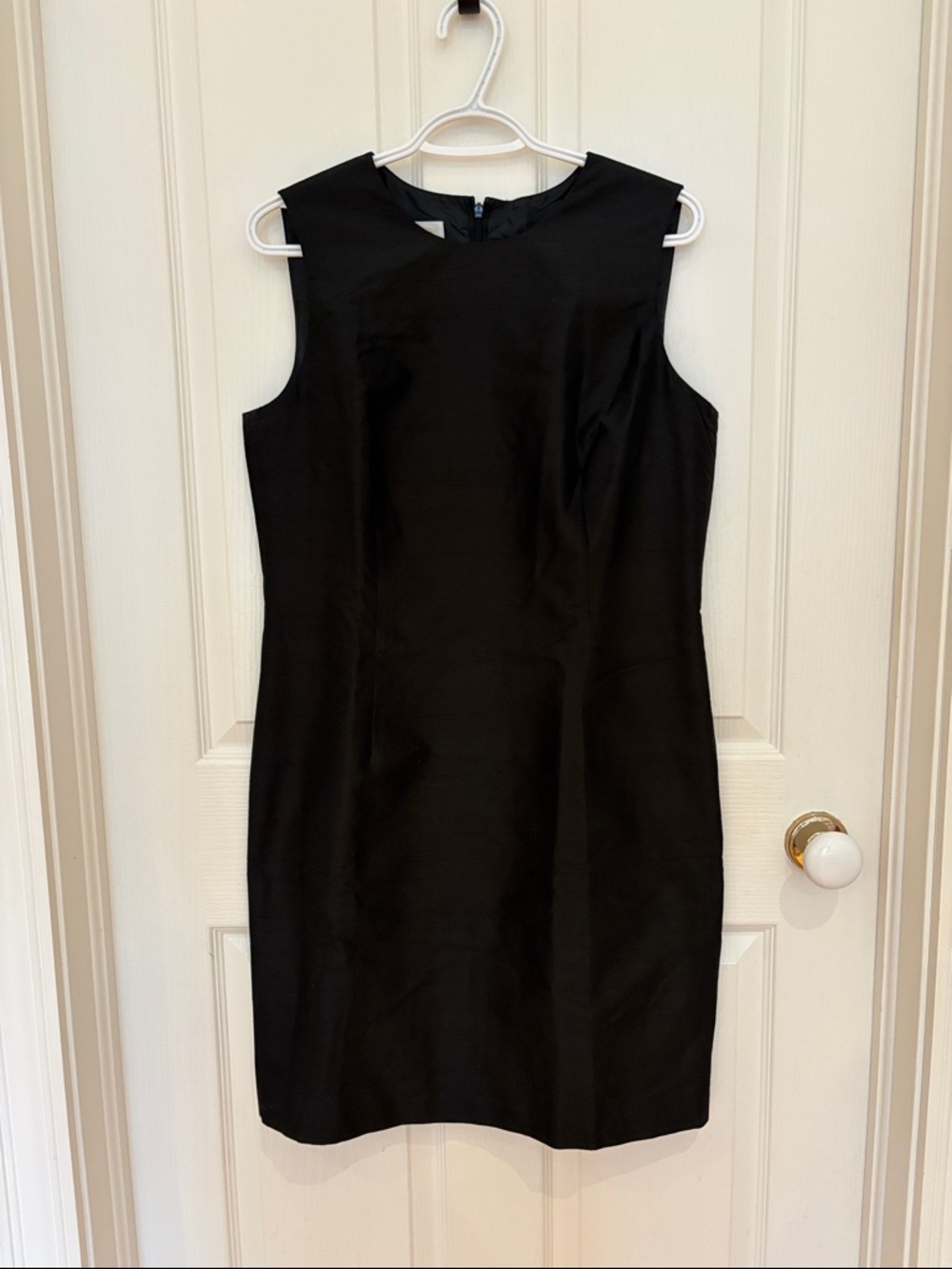 Talbots Black Sleeveless Silk taffeta Sheath Dress size 12